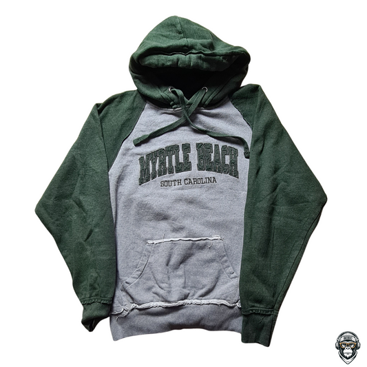Myrtle Beach Hoodie Gesamtansicht – Raglan-Schnitt in Grau und Grün