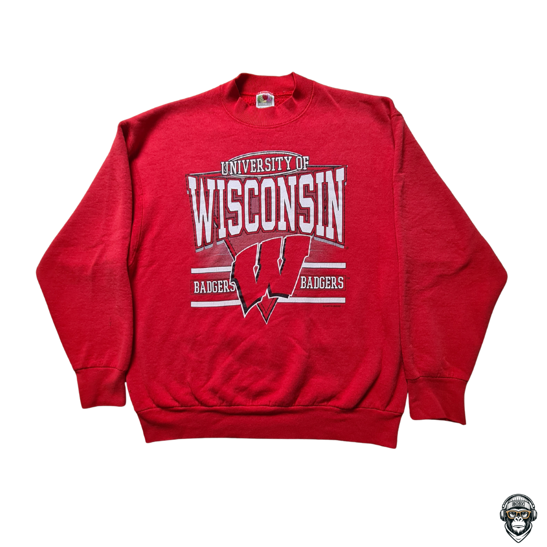 Fruit of the Loom Sweatshirt Rot – University Wisconsin Badgers (L)