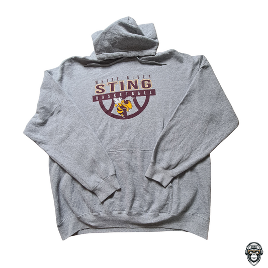 Port & Company Hoodie Grau – White River Sting Basketball (XL)