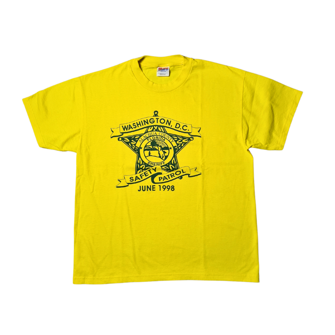 Vintage 90s Hanes T-Shirt – Washington D.C. Sheriff Print – Größe L – 1998 – Unisex