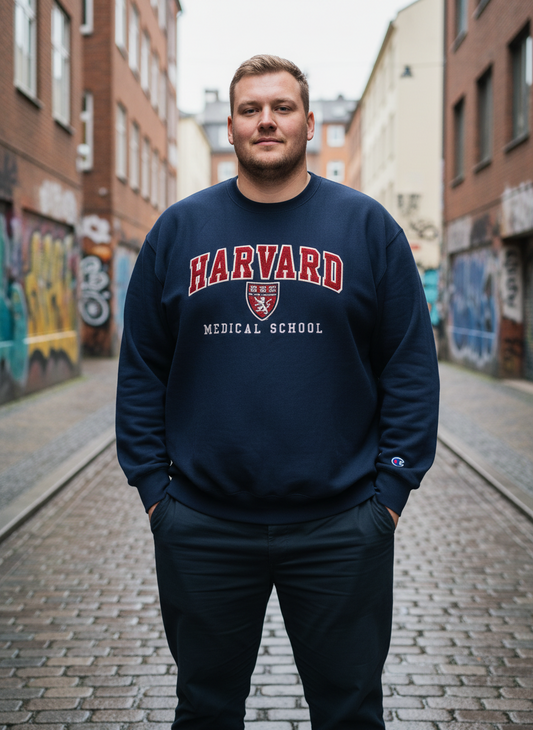 Champion Sweatshirt Harvard Medical School Navy | Vintage College | XL Oversized