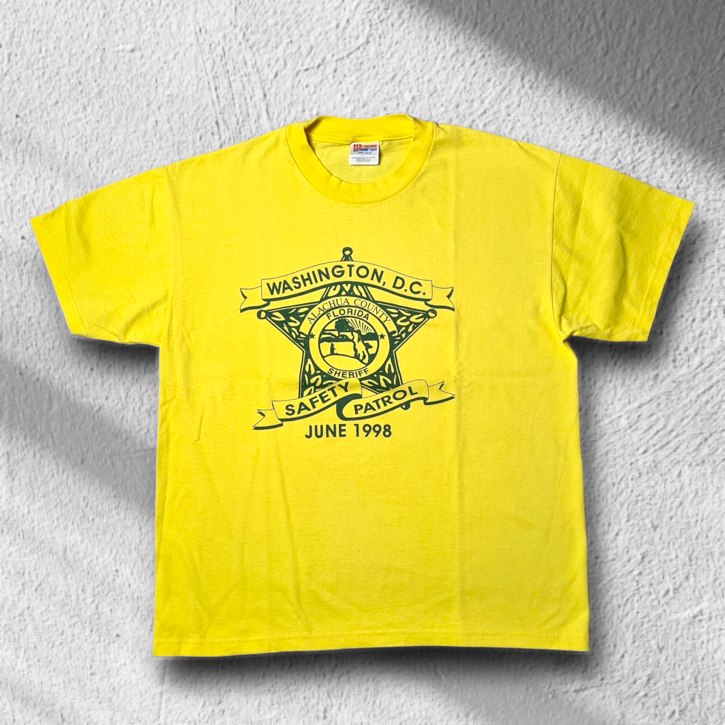 Vintage 90s Hanes T-Shirt – Washington D.C. Sheriff Print – Größe L – 1998 – Unisex