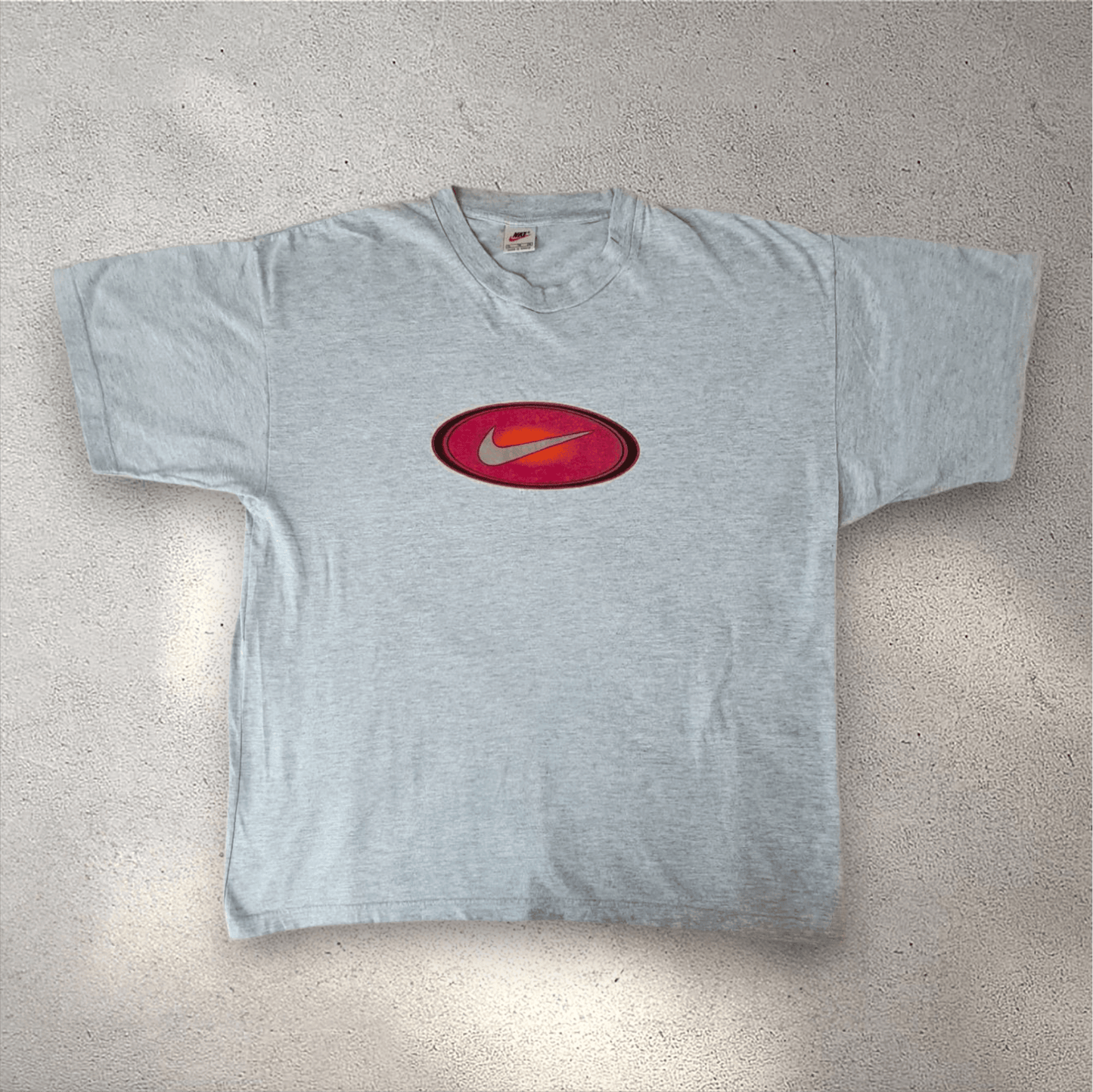 RAR Vintage Nike T-Shirt Grey Made in Greece – 90s Rare Swoosh Logo – Größe XL