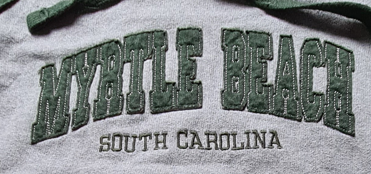 Myrtle Beach Hoodie Grau/Grün – South Carolina Raglan Style (M)