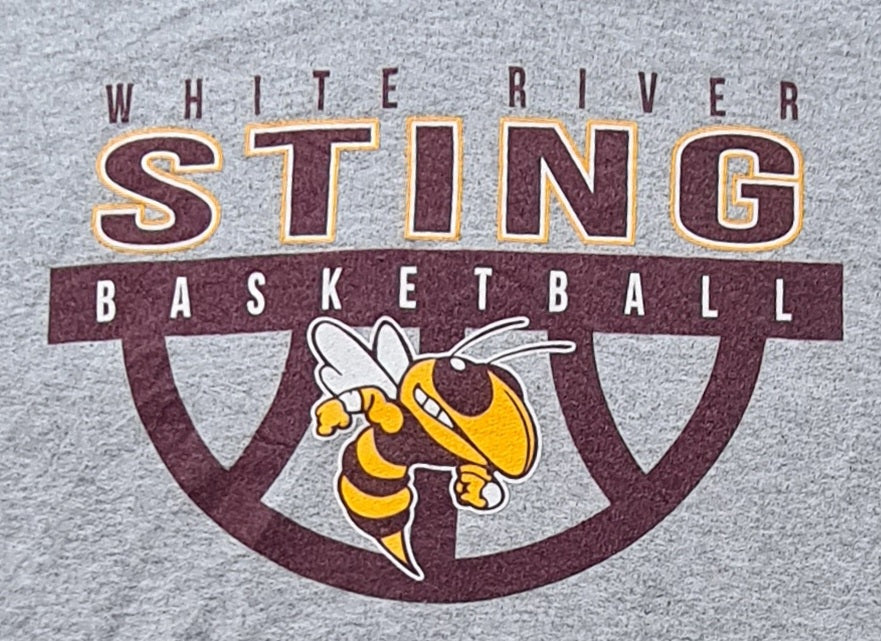 Port & Company Hoodie Grau – White River Sting Basketball (XL)