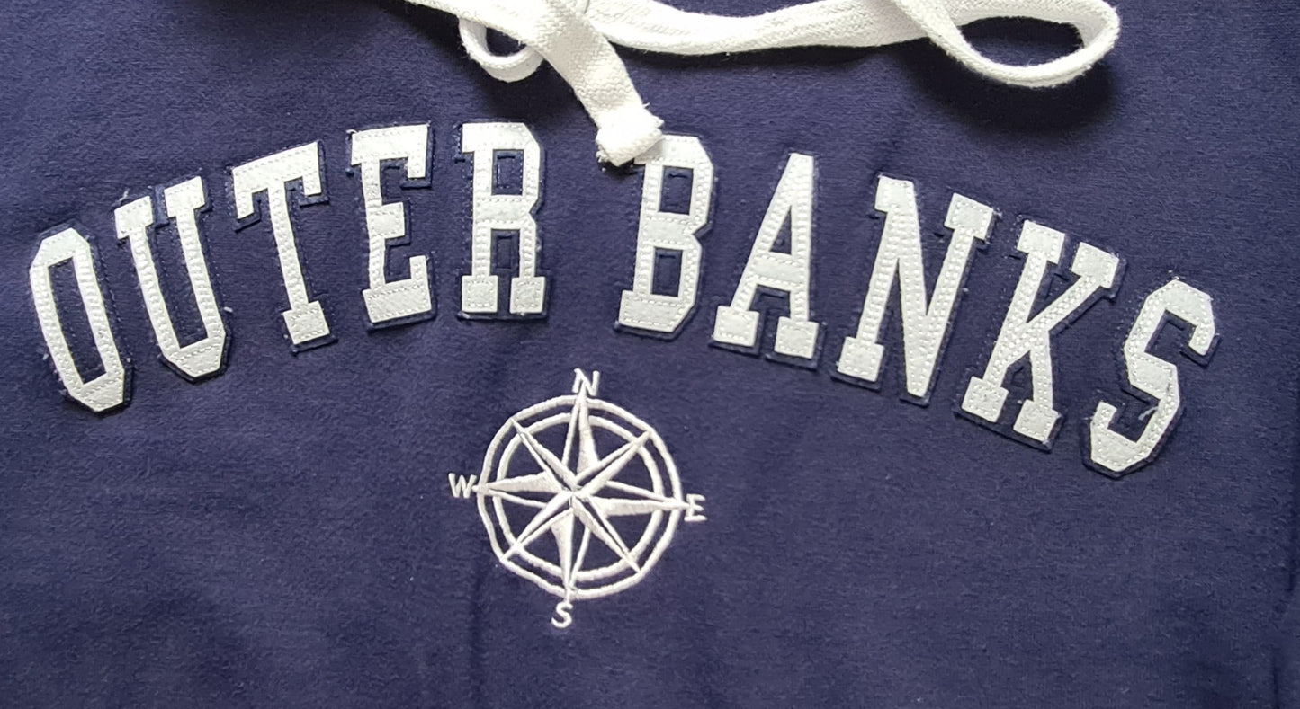 Outer Banks Hoodie Navyblau mit Kompass-Stickerei