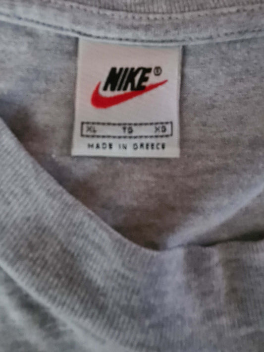 Vintage Nike T-Shirt Grey Made in Greece – 90s Rare Swoosh Logo
