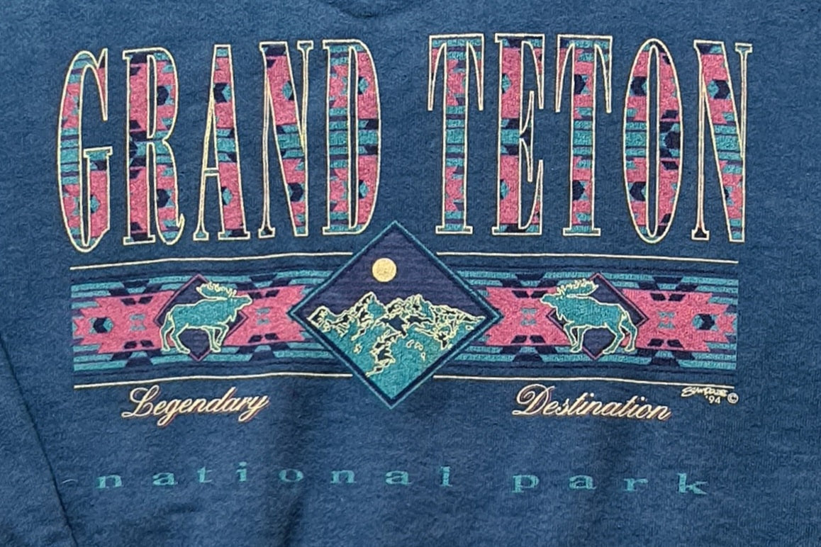 Fruit of the Loom Vintage Pullover mit Grand Teton Print (L)