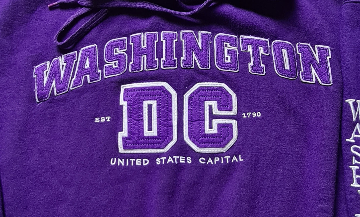 Washington DC Hoodie Lila – United States Capital Print (XXL)