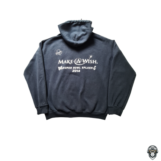 Backprint „Make-A-Wish Super Bowl Splash 2014“, Größe M, Vintage-Stil.