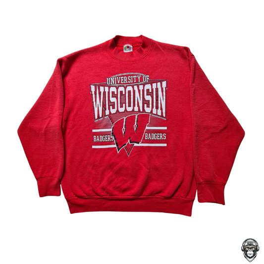 Fruit of the Loom Sweatshirt Rot – University Wisconsin Badgers (L)