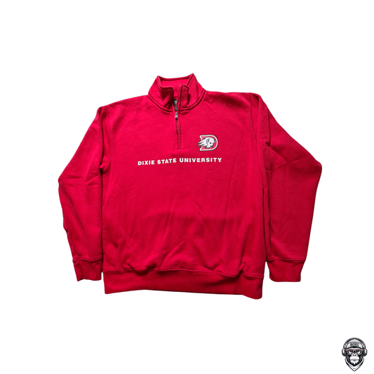 Dixie State University Quarter-Zip – Big Cotton – Rot (L)