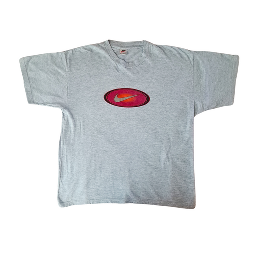 RAR Vintage Nike T-Shirt Grey Made in Greece – 90s Rare Swoosh Logo – Größe XL
