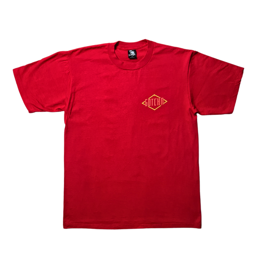 Gotcha Vintage T-Shirt – Tribal Backprint, Rot (XL)