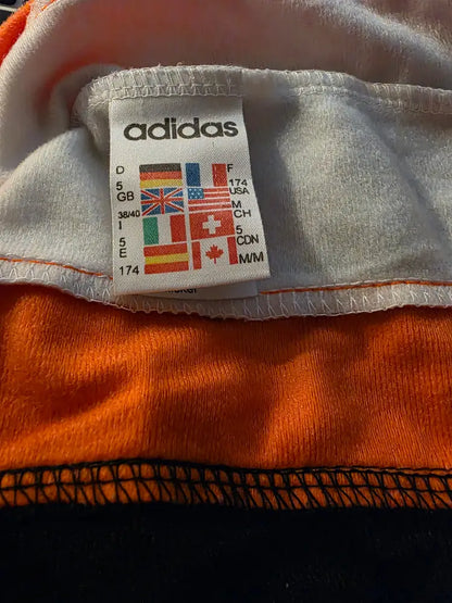 Adidas Track Jacket Kurzarm Colorblock Schwarz/Orange | Vintage 90s | L - Trainingsjacke
