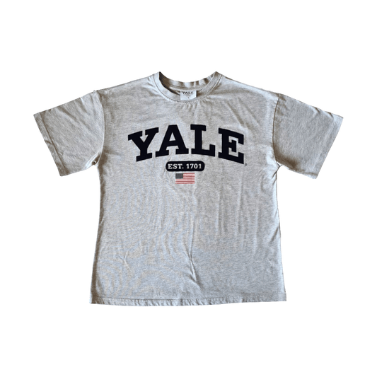 YALE College T-Shirt – Grau – EST. 1701 Print (L)
