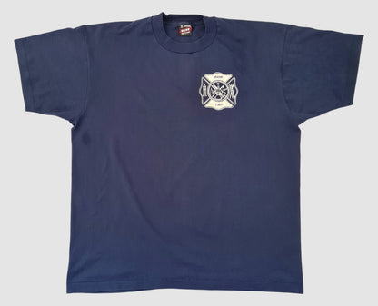 Vintage Firefighter T Shirt Miami TWP Navy 90s Fruit of the Loom Gr. XL