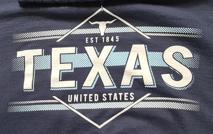Detailansicht Texas United States Frontprint in Blau und Weiß