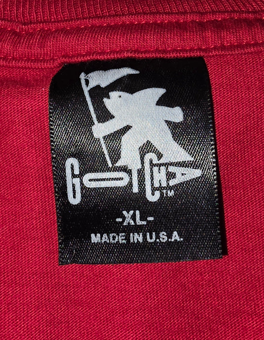 Vintage 90s Gotcha Single Stitch T-Shirt Rot USA  Gr. XL