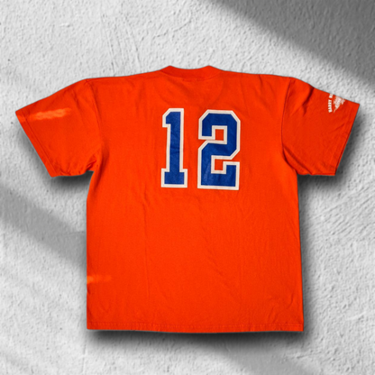 Vintage Softball T-Shirt "Jacksonville Line Drive II", Nummer 12 – Orange, Größe L