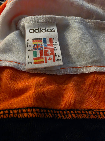 Adidas Track Jacket Kurzarm Colorblock Schwarz/Orange | Vintage 90s | L