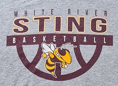 Port & Company Hoodie Grau – White River Sting Basketball (XL)
