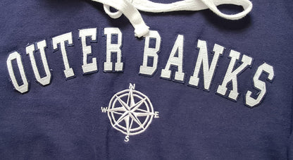 Outer Banks Hoodie Navyblau mit Kompass-Stickerei