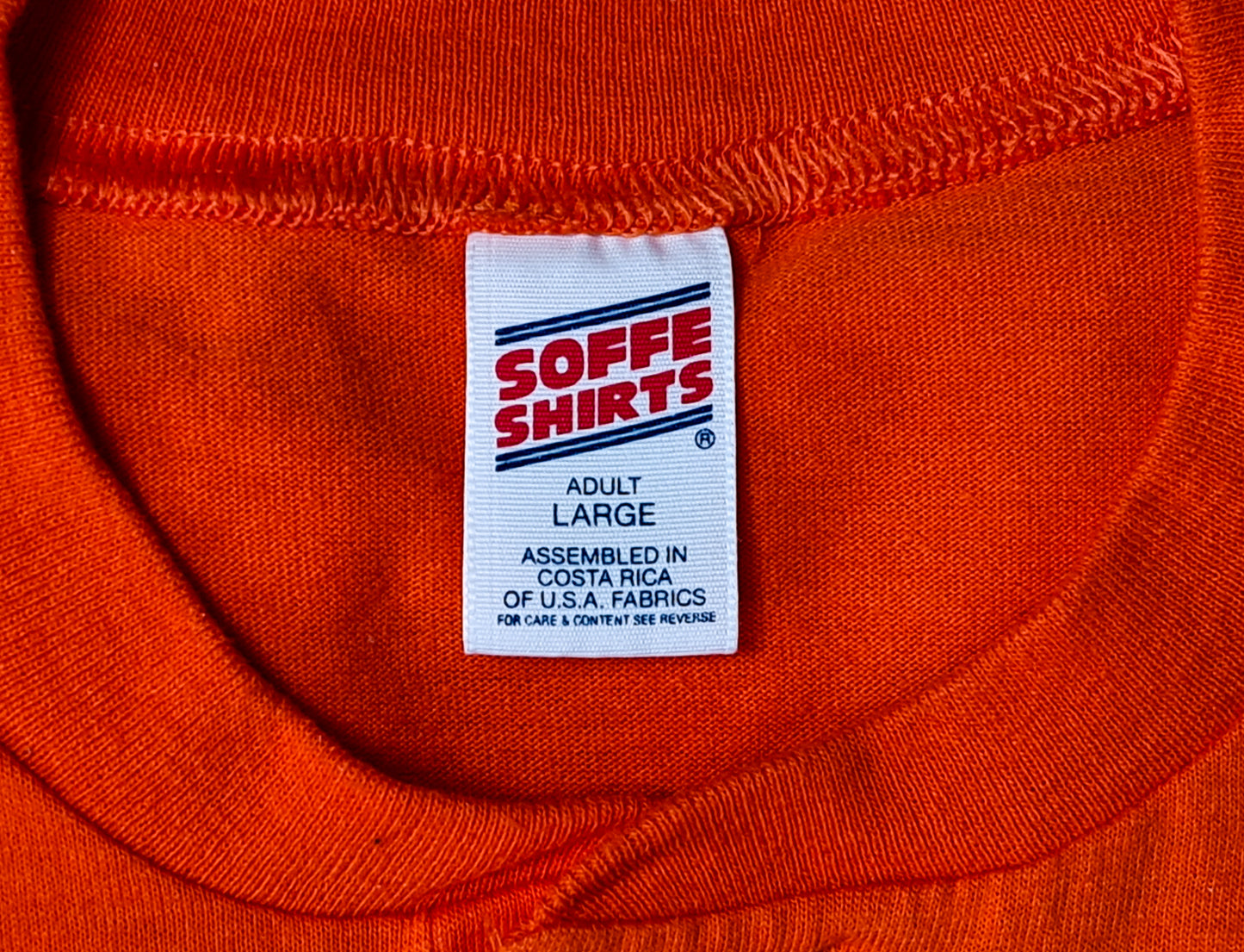 Vintage Softball T-Shirt "Jacksonville Line Drive II", Nummer 12 – Orange, Größe L