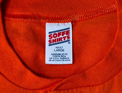 Vintage Softball T-Shirt "Jacksonville Line Drive II", Nummer 12 – Orange, Größe L