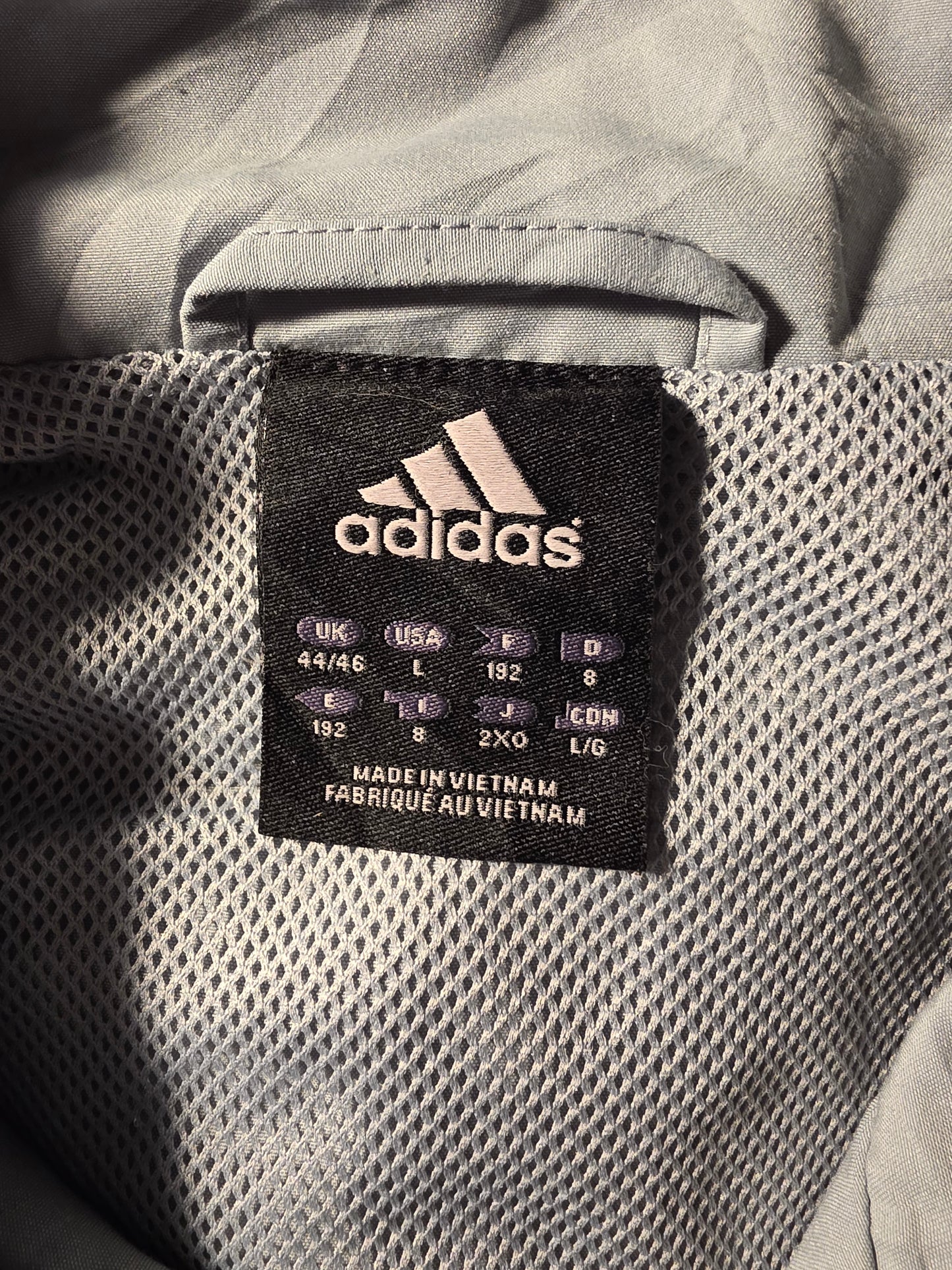 Adidas Trainingsjacke Colorblock Eisblau/Grau/Schwarz | 2010s | L