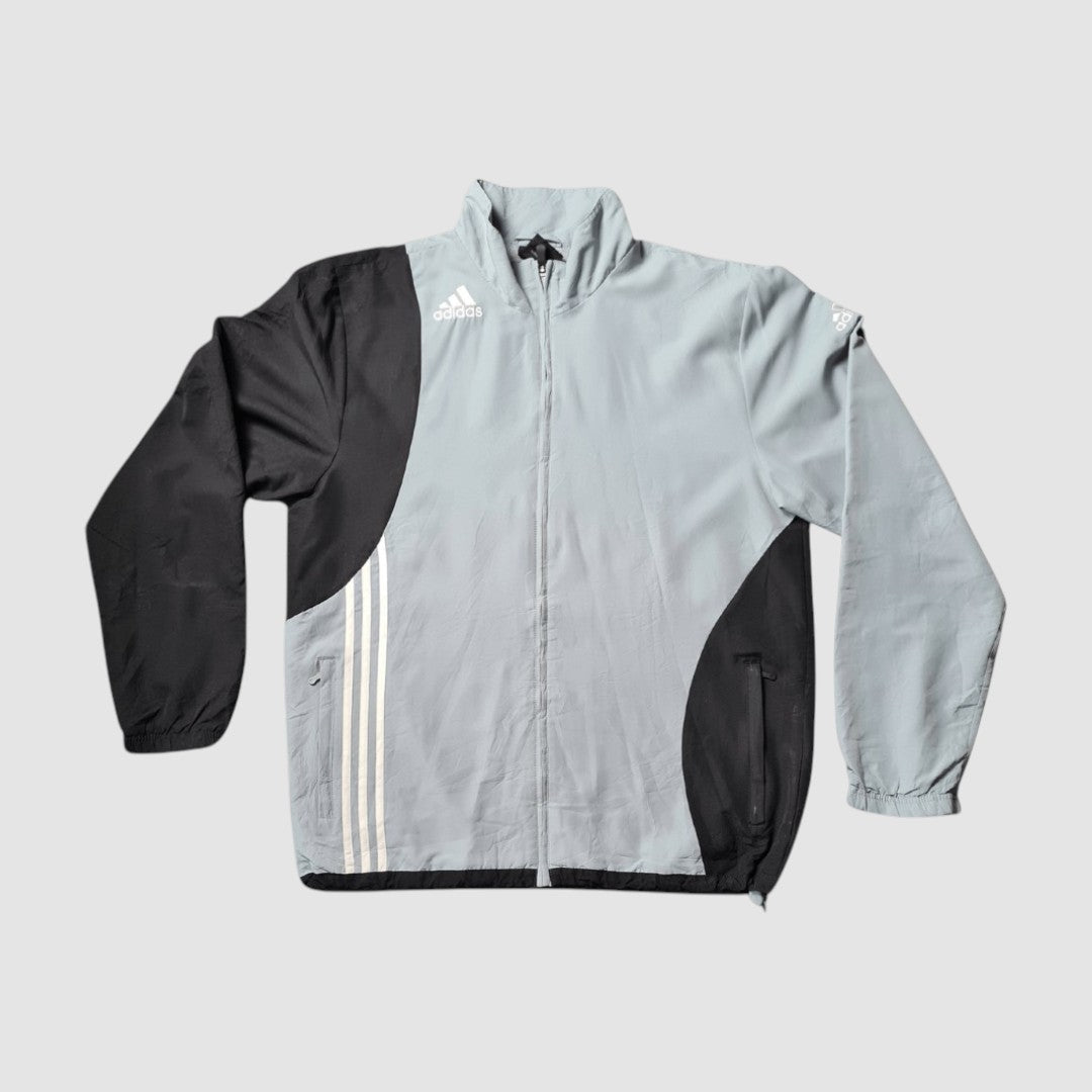 Adidas Trainingsjacke Colorblock Eisblau/Grau/Schwarz | 2010s | L