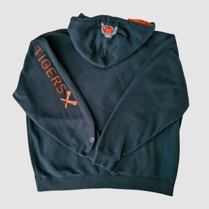 Champion Princeton Lacrosse Vintage Zipper Hoodie Schwarz Orange XL
