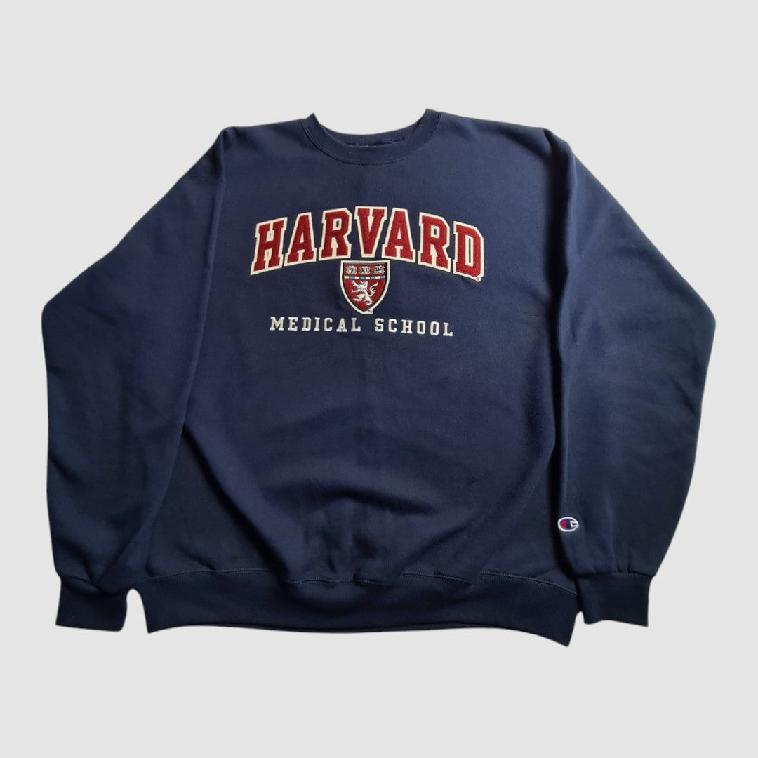 Champion Sweatshirt Harvard Medical School Navy | Vintage College | XL Oversized