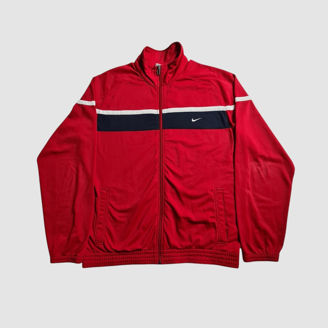Nike Athletic Dept. Trainingsjacke Colorblock Rot/Weiß/Navy | 2010s | L