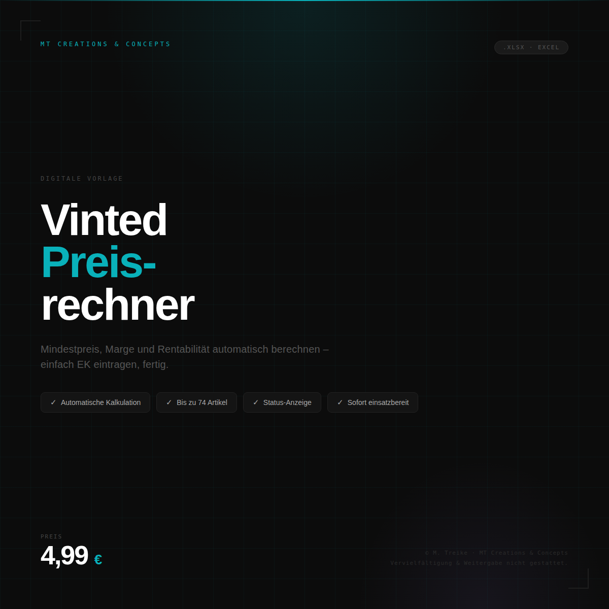 Vinted Preisrechner – Excel Vorlage für Verkäufer - Digitales Produkt